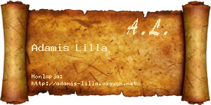 Adamis Lilla névjegykártya